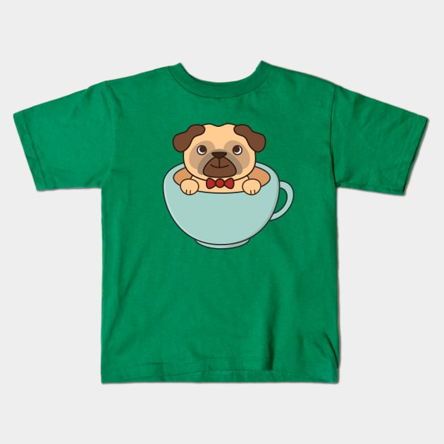 Cute and Kawaii Adorable Pug T-Shirt Kids T-Shirt by happinessinatee